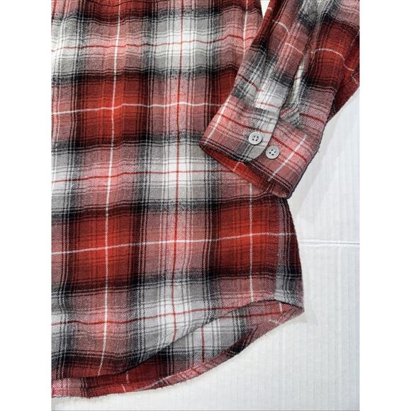 Wolverine Flannel Button Up Shirt Men's Red/Gray Plaid Long Sleeve 100% Cotton L - Picture 4 of 9